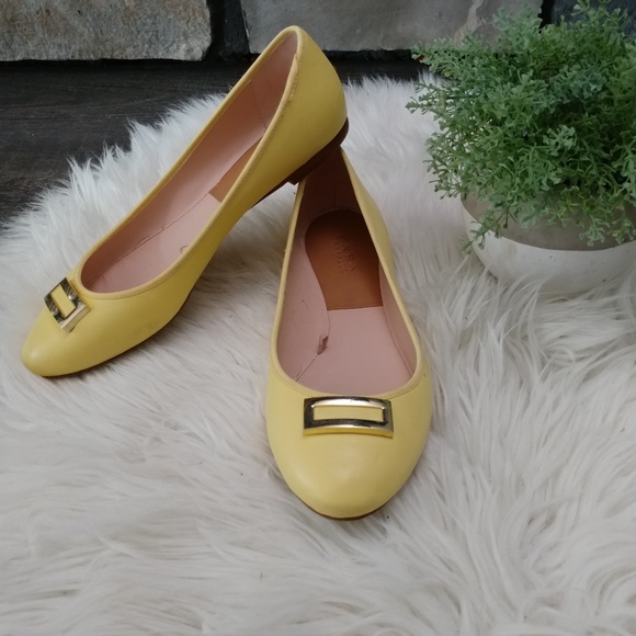 zara yellow flats